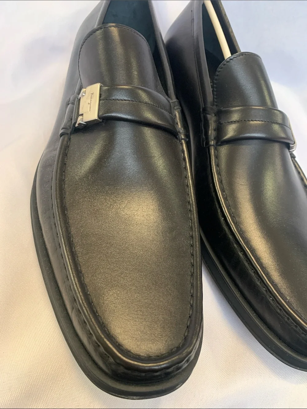 Salvatore Ferragamo Black Leather Men's Bit Loafers